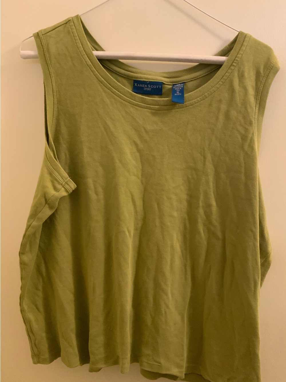Y2K Karen Scott Light Olive Sleeveless Tank Top
